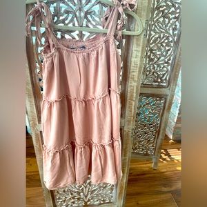 Baby doll dress with tied straps